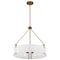 Nuvo Halter 4-Light Pendant, E26 60W -Natural Brass, White Fabric Shade 60/7691 - alternate 5